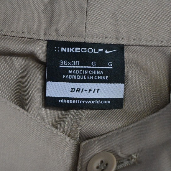 Nike Golf 36 x 30 Khaki Dri‎ Fit 407193 Tech Straight Dress Pants - Picture 3 of 7
